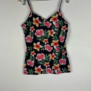 No Boundaries Junior Women's Floral Cami Tank Top Spaghetti Straps Size XL 15-17